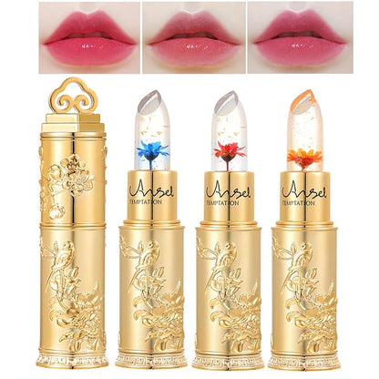 Flower Jelly Lipstick Set Temperature Change Moisturizer Long Change