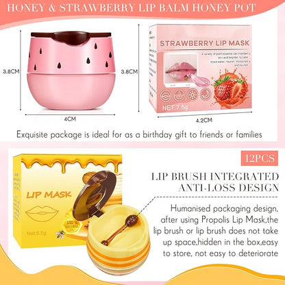 12 Pcs Bee Lip Balm Honey