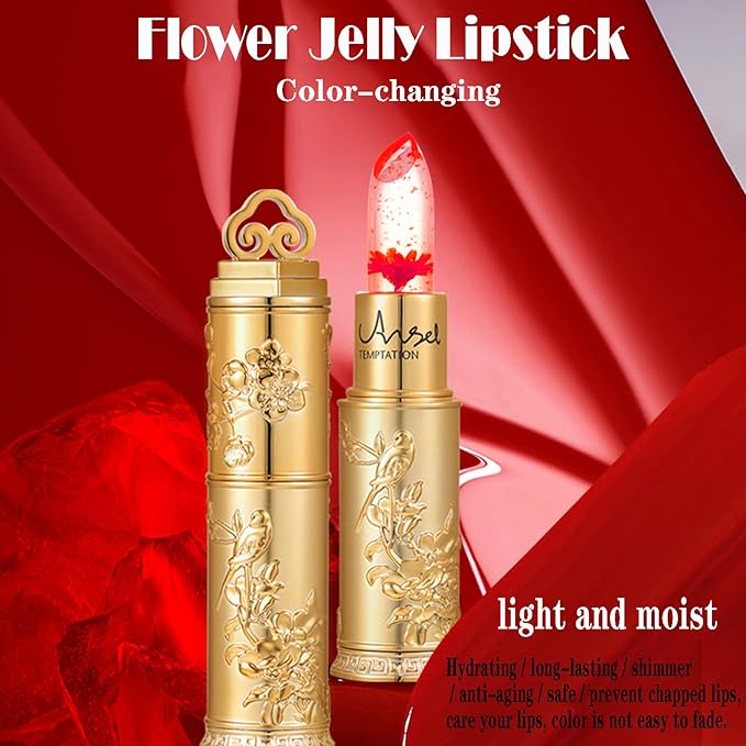 Flower Jelly Lipstick Set Temperature Change Moisturizer Long Change
