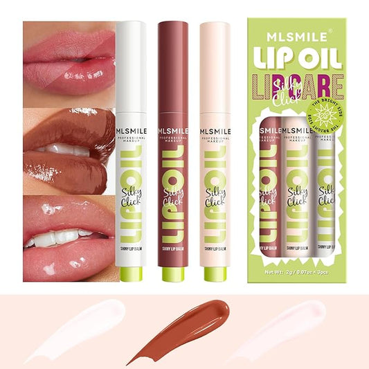 Click Lip Gloss Pen For Women Plumping Lip Stain Color Changing Waterproof Long Lasting Jelly Tinted Lip Balm Hydrating Lip Oil For Dry Lips （01 04 05）