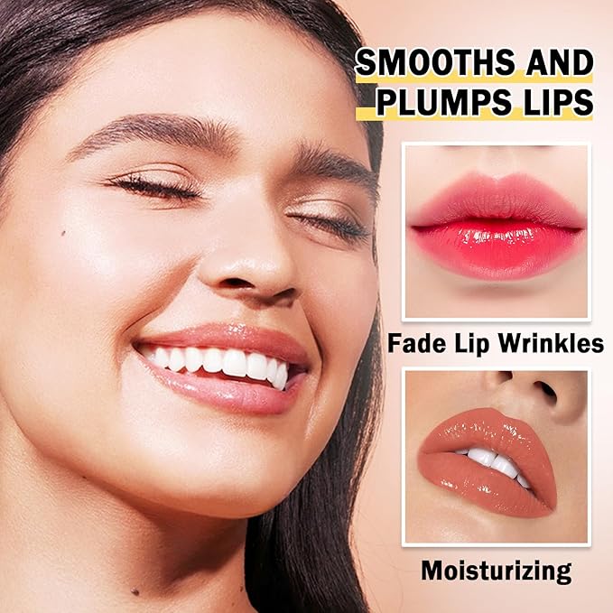 AWCCXMYM 2Pcs Lip Plumper Clear Lip Gloss Moisturizing Gloss