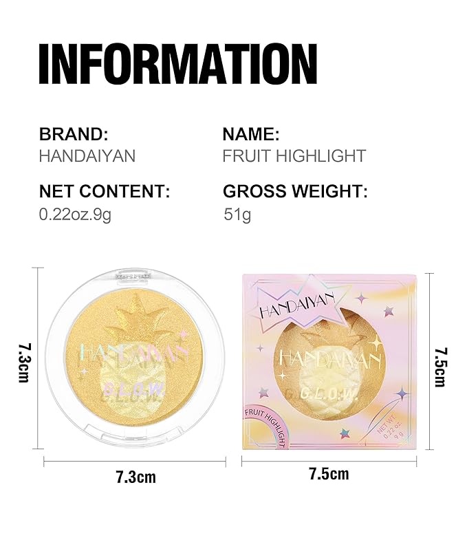 Face Highlighter Makeup Palette, Glossy Glitter Highlight Brightening Face