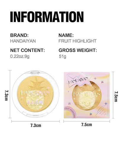 Face Highlighter Makeup Palette, Glossy Glitter Highlight Brightening Face