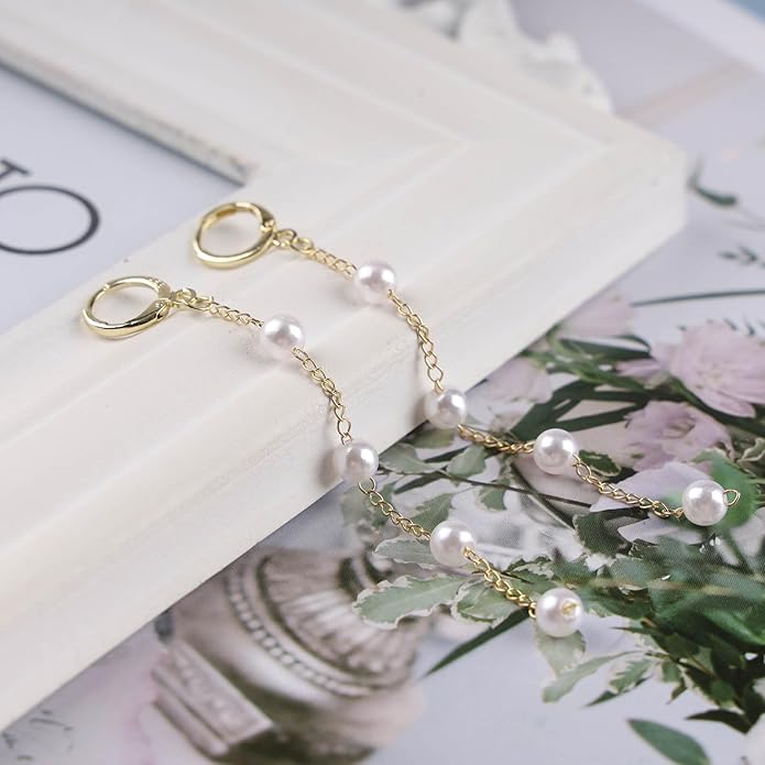 Boho Pearl Dangle Earrings Long Pearl