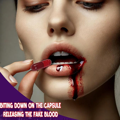 BOBISUKA Halloween Fake Blood + 10 Pack of Mouth Clothes