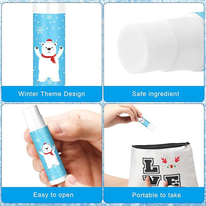 40 Pcs Winter Theme Flavored Lip Moisturizing