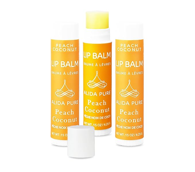 Peach Coconut Lip Balm Collection, Vegan Lips,