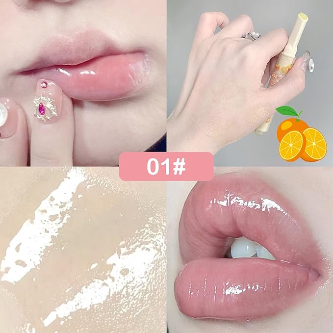 3 Colors Jelly Lipstick, Tinted Lip Gloss Heart Gloss