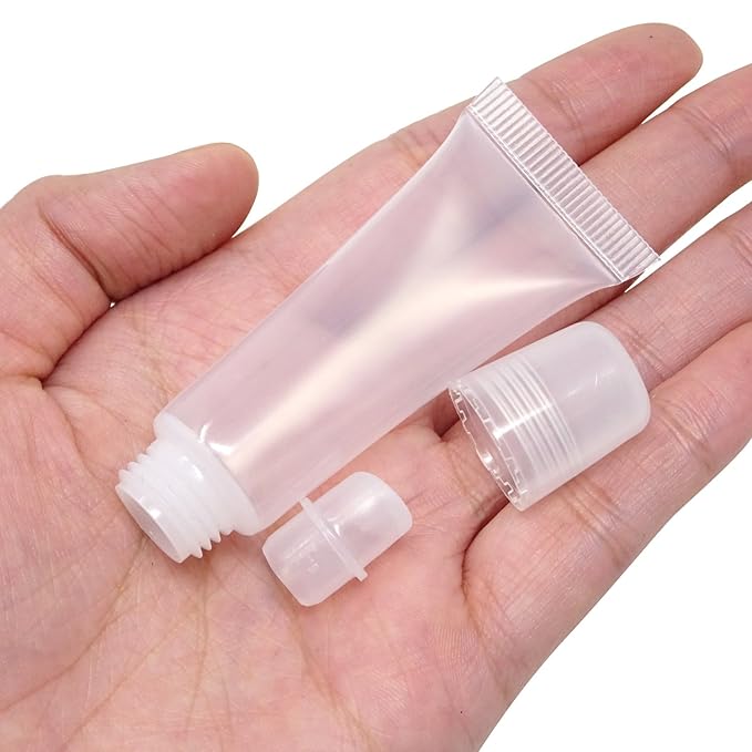 Honbay 10PCS 8ml Refillable Clear Empty Lip Gloss Balm Containers Soft Empty Tubes