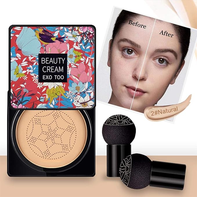 2PCS Mushroom Head Air Cushion CC Cream Foundation, Mushroom Head