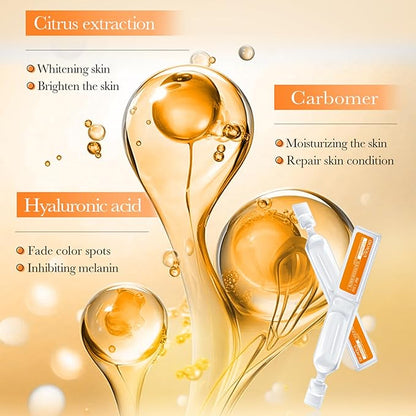 Vitamin C Serum for Face with Hyaluronic Acid – 1.5ml x 60PCS, Brightening Hydrating Facial Serum, Travel Size Skincare for Glowing Skin(3.04 Fl Oz (Pack of 2))