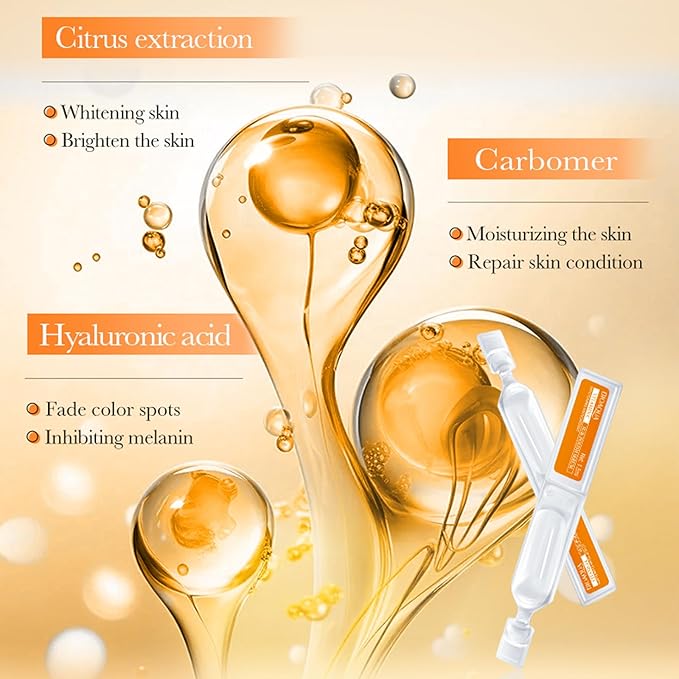 Vitamin C Serum for Face with Hyaluronic Acid – 1.5ml x 30PCS, Brightening Hydrating Facial Serum, Travel Size Skincare for Glowing Skin(1.52 Fl Oz (Pack of 1))