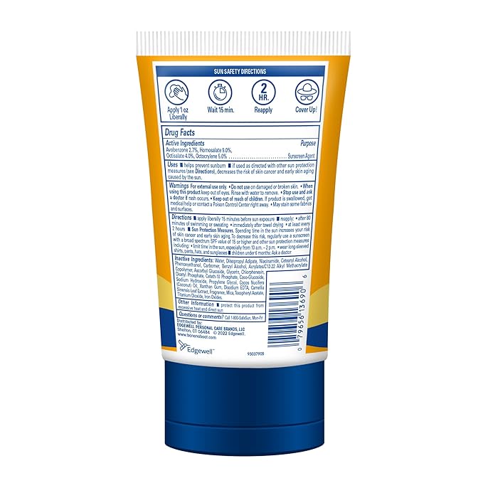 Banana Boat Protection + Vitamins Sunscreen Lotion SPF 50, 4.5 oz - Nourishing, Moisturizing, Vitamin C, Niacinamide, Water Resistant, Dermatologist Tested