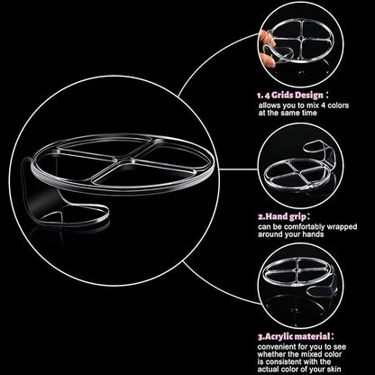 2 Pieces Hand Makeup Mixing Palette Handheld Palette