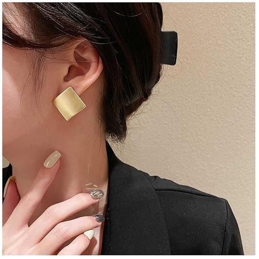 Vintage Square Stud Earrings Square Shape Earrings Geometric