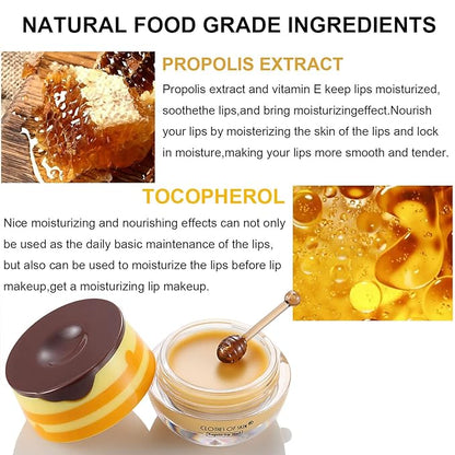 Bee Lip Balm Honey Pot, Strawberry