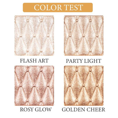 4-color highlighter makeup palette shimmer bronze contour shadow