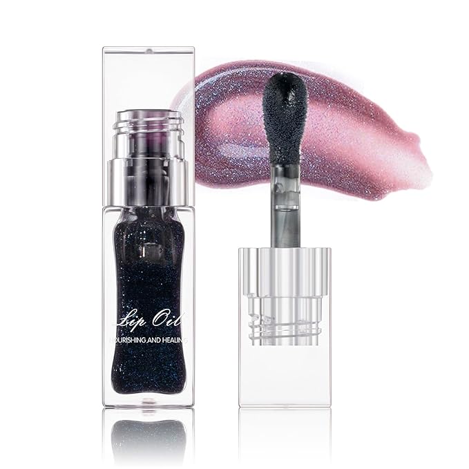 MAEPEOR Changing Lip Gloss 7 Colors Moisturizing Non-sticky Lip Oil Gloss Nourishing Shiny Glossy Lipgloss for Lip Care and Dry Lip (Color 05)