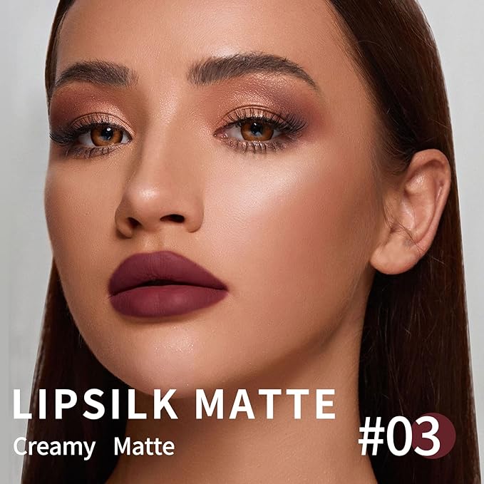 Boobeen Matte Lipstick Pencil Lip Crayon Stick Matte Velvet Lipgloss Creamy Lip Liner Full Coverage High Pigment Waterproof Non-Fade Lipstick for Women, Matte Lip Stain with Smooth Makeup