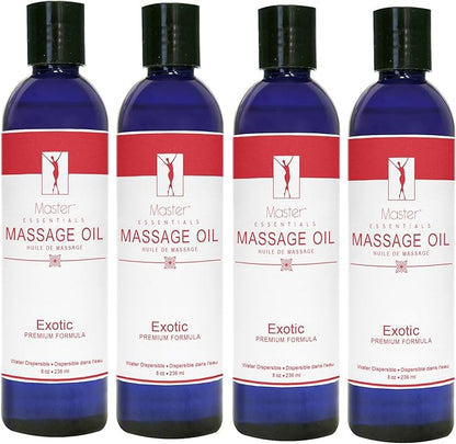 Master Massage SpaMaster Essentials Exotic Massage Oil, 8 oz. Pack of 4