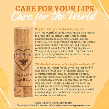 Bee Bella Lip Balm, Peppermint, 3 Organic