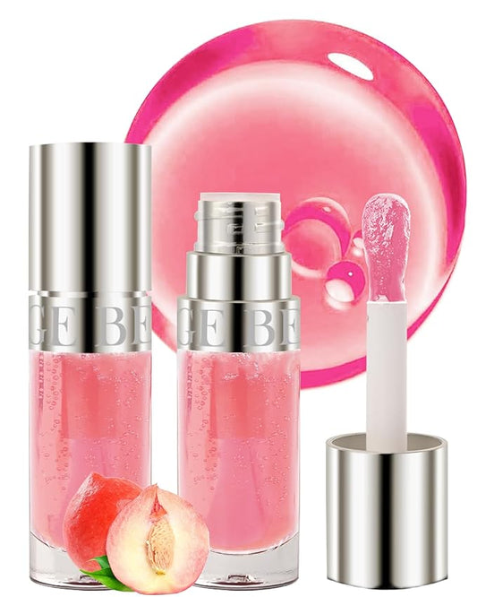 Lip Glow Oil-2Pcs Moisturizing Tinted Lip Gloss,Hydrating Comfort Glow