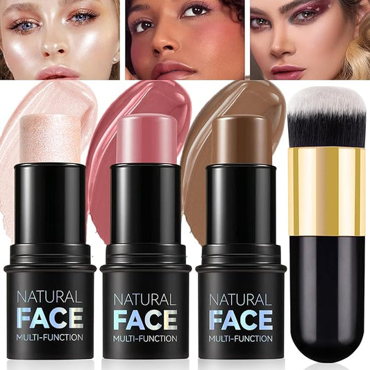3Pcs Cream Contour Stick Makeup Kit - Cream