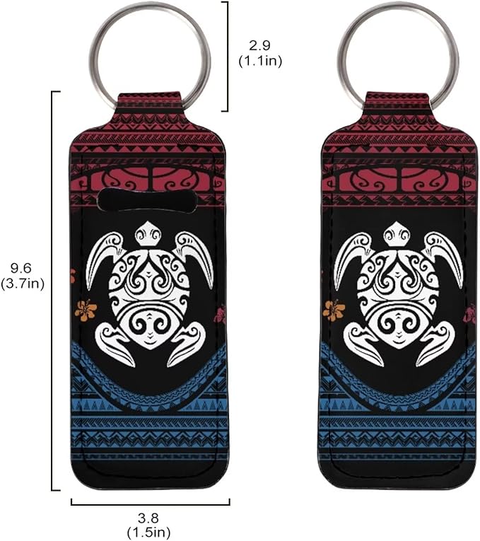Bulopur Polynesian Tribe Turtle Chapstick Holder Keychain Lipstick Keyring