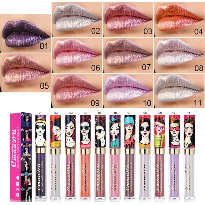 Glitter Lip Gloss Set, 11 Colors Diamond Shiny Glitter