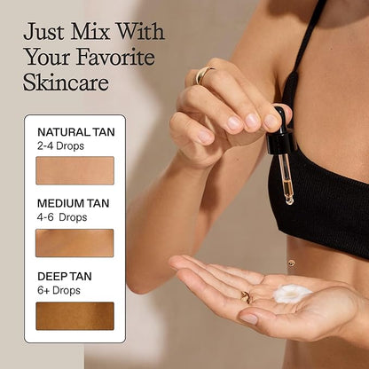 Sun Blush Glowing Self Tanning Drops Australian Made 1.0 fl.oz | Sun-Kissed, Natural Face & Body Gradual Self Tanner with Peptides | Fragrance Free | Everyday Humans