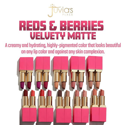 Juvia's Place Reds & Berries Velvety Matte Lipsticks Hydrating,