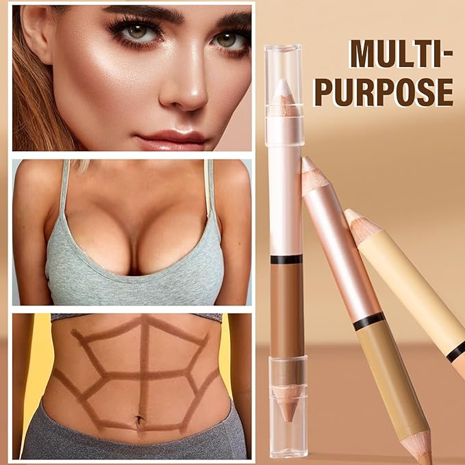 2 in 1 Cream Bronzer and Highlighter Stick,Cream