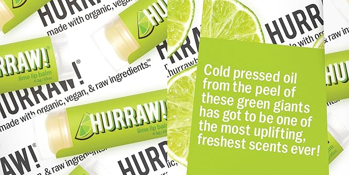 Hurraw! Lime Lip Balm, 3 Pack: Palm