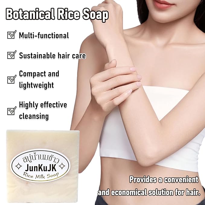 2PCS Moisturizing Rice Shampoo Bar,Handmade Rice