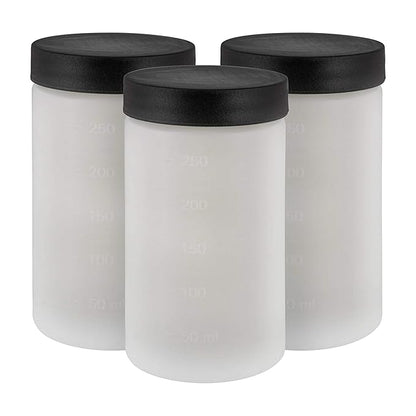 Pack of 3-8 ounce solution cups with lids; Cups Fit the Belloccio Model G11 Metal Turbine Spray Tanning Gun (Gun Not Included)