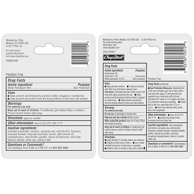 ChapStick Moisturizer Original Lip Balm Tube, Oz