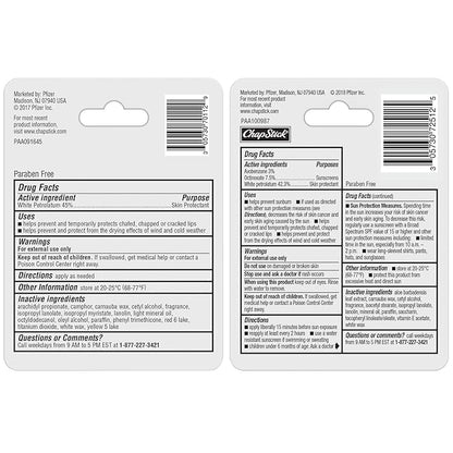 ChapStick Moisturizer Original Lip Balm Tube, Oz