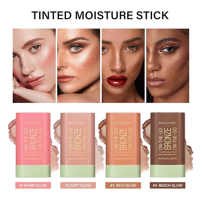 MEICOLY Cream Contour Stick, Shimmery Finish, Rich Glow,