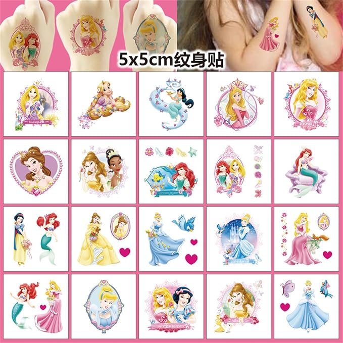 40pcs Princess Temporary Tattoos for Kids,Frozen Princess Party Gifts (Princess)