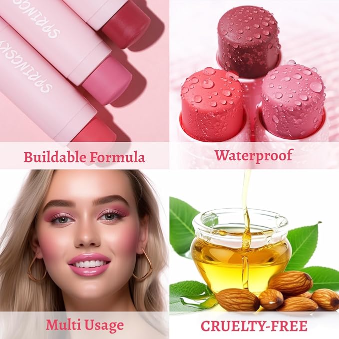 Face Stick Trio 3Pcs Multi-Use Makeup Blush Sticks,