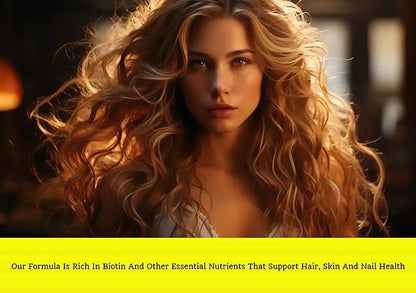 Adult Hair, Skin & Nails Gummies - Biotin 5000 mcg - for Faster & Healthier Hair Growth, Stronger Nails, Healthier Skin – for Women & Men - Extra Strength, 60 Vegan Gummies