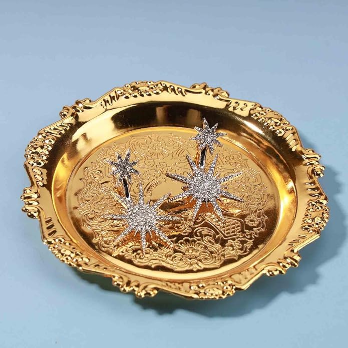 Starburst Jacket Earrings Gold Rhinestone Sun