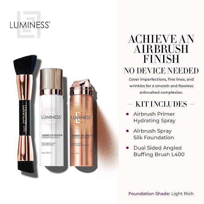 LUMINESS Airbrush Spray Silk Foundation Starter Kit - & Moisturizes