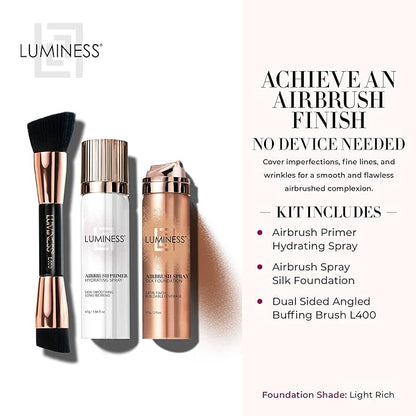 LUMINESS Airbrush Spray Silk Foundation Starter Kit - & Moisturizes