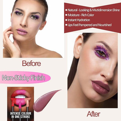 Women Matte Lipstick Nude Long Lasting Liquid Lipstick, Long