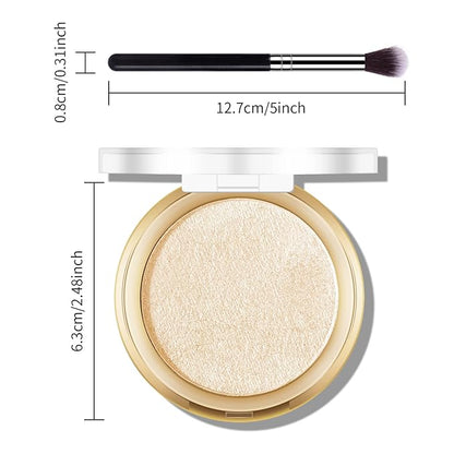 Baked Highlighter Powder Palette, Makeup Highlighter Powder Palette Sun Glow