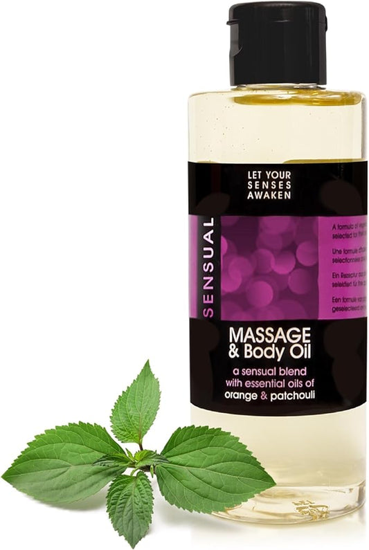 LOVE PLAY Relaxing Massage Oil for Sore Muscles - Vegan Massage and Body Oil for Massage Therapy with Essential Oils 6.76 Fl Oz