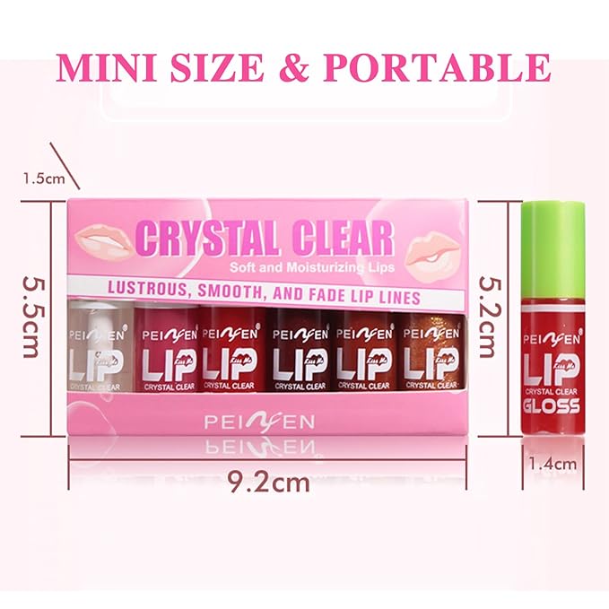 Mini Lip Oil Lip Glaze, 6 Colors Fat Glaze,
