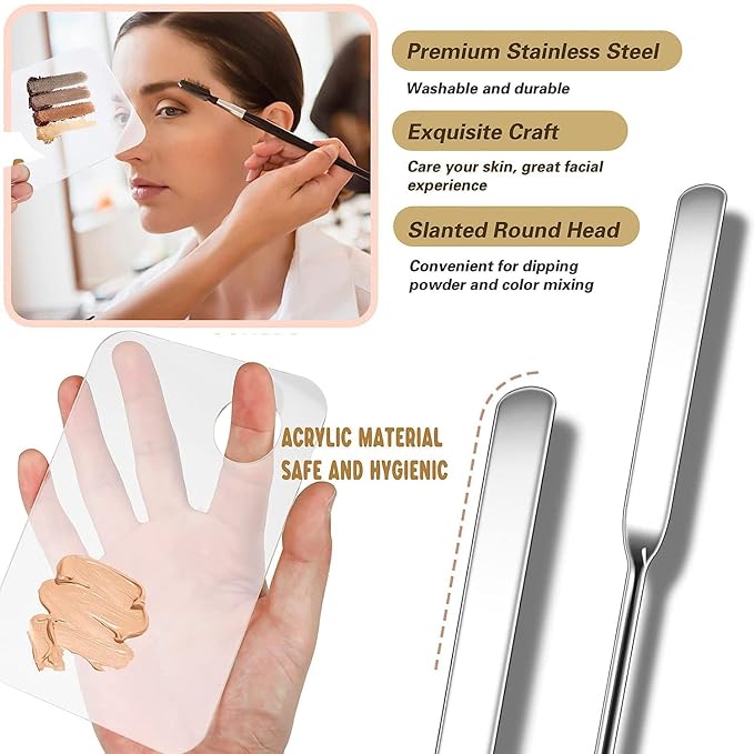 Makeup Spatula and Makeup Palette, Stainless Steel Foundation