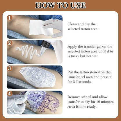 2PCS Tattoo Stencil Transfer Gel Solution, Tattoo Stencil Supplies Accessories 8oz